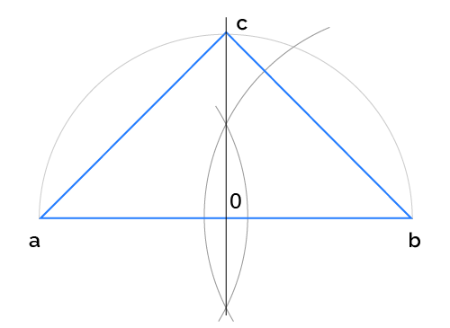 Construction of an isosceles right triangle