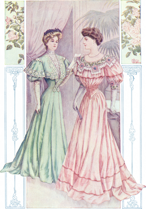 Pleated skirt calculator: historical illustration (1902)