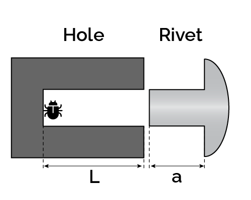 The setup of the bug-rivet paradox.