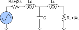 Lowpass T-match circuit topology.