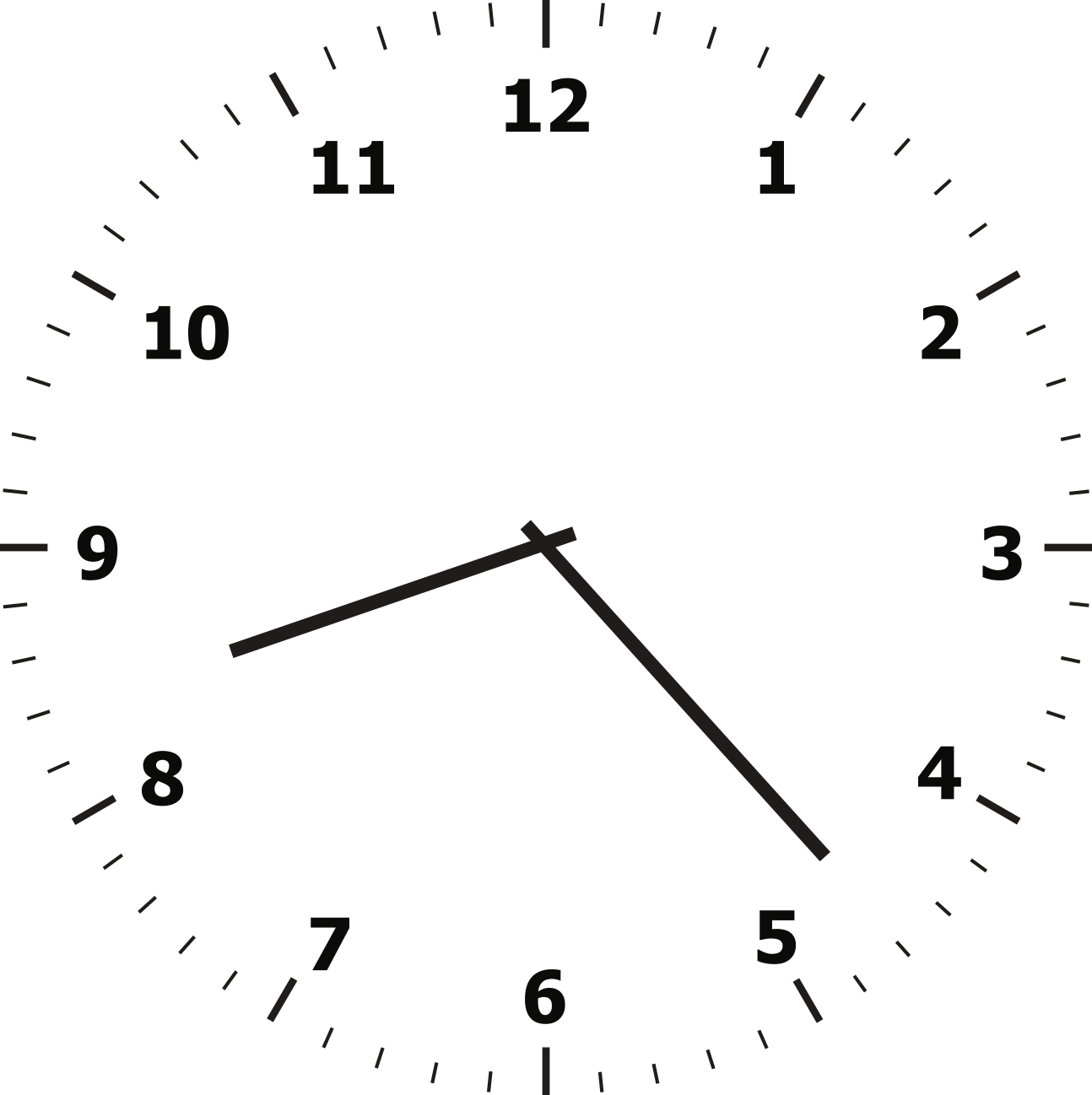 An analog clock showing 8:23