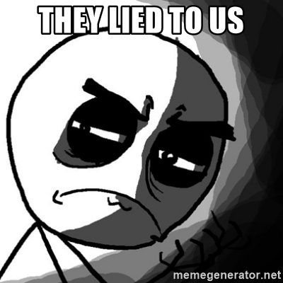 Angry man stating "they lied to us".