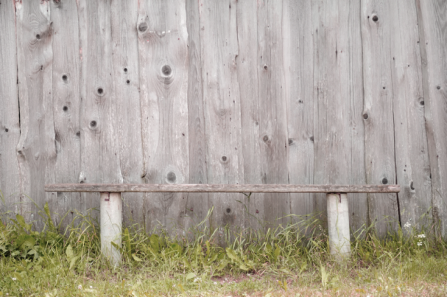 A simple wooden bench representing a beam deflection problem