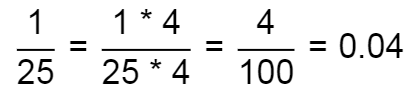 1/25 = 0.04