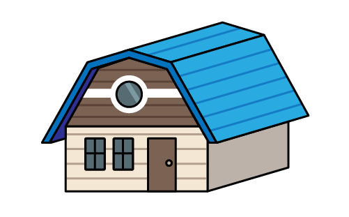 Example illustration of a house with a gambrel roof.