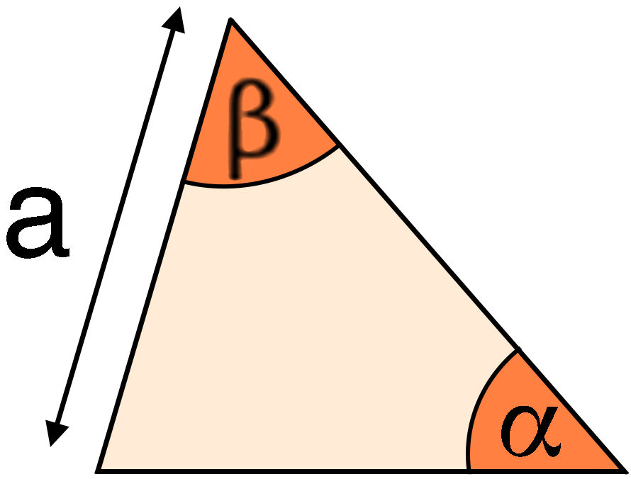 AAS triangle: One side an oposite and adjacent angles.