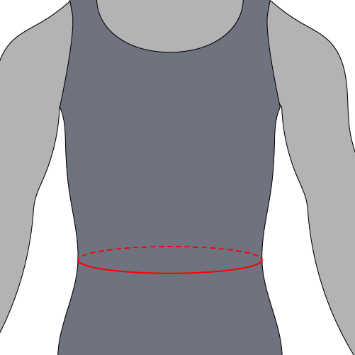 Image showing how to measure abdominal circumference.