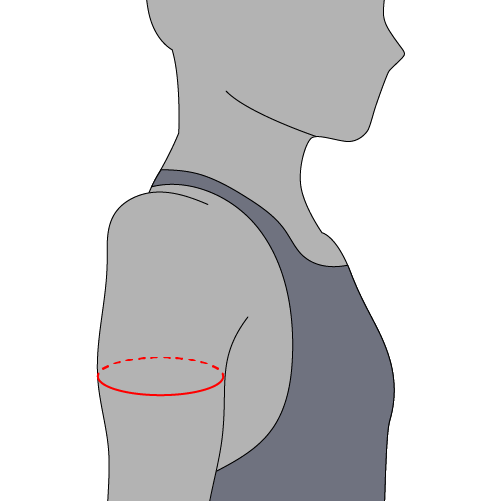 Image showing how to measure arm circumference.