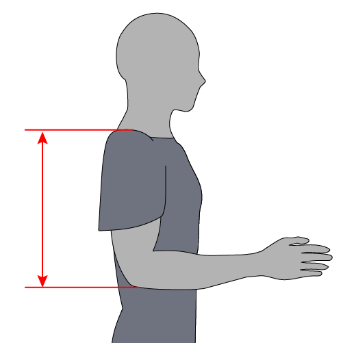 Image showing how to measure arm length.