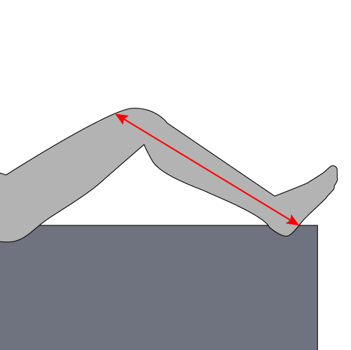Image showing how to measure knee height.
