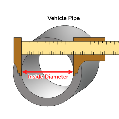 Internal diameter of the exhaust pipe