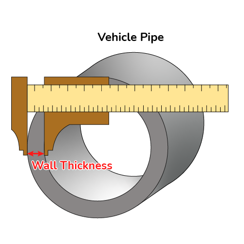 Wall thickness of the pipe