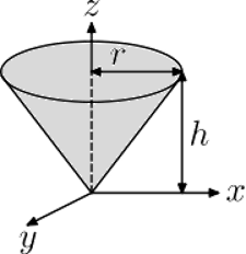 The picture of a solid right circular cone