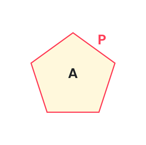 Pentagon area and perimeter.