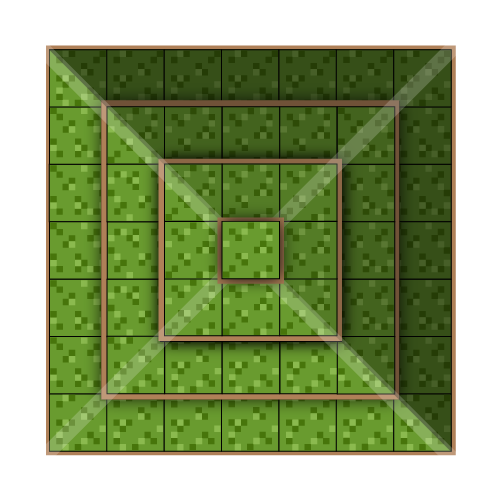 When you look at it from the top, a Minecraft pyramid resembles a square.