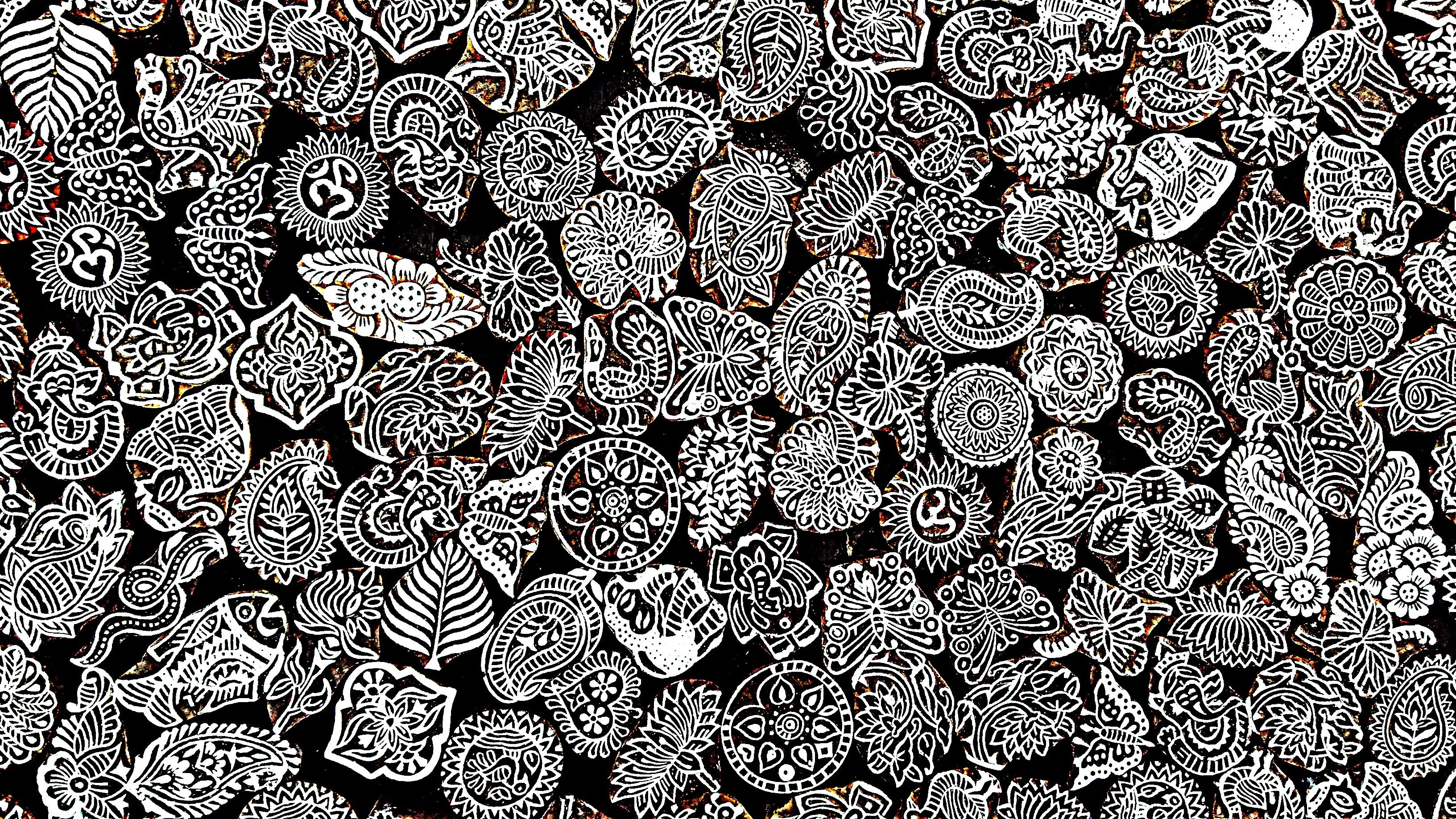 Scattered symbols fabric pattern