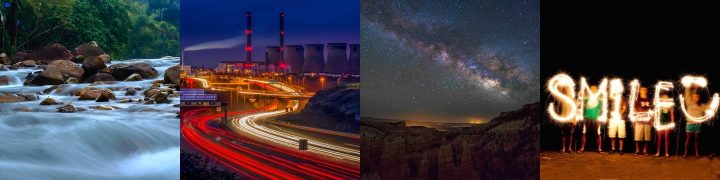 Image of  different creative shots at slow shutter speeds.