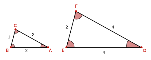 ABC and DEF similar triangles.