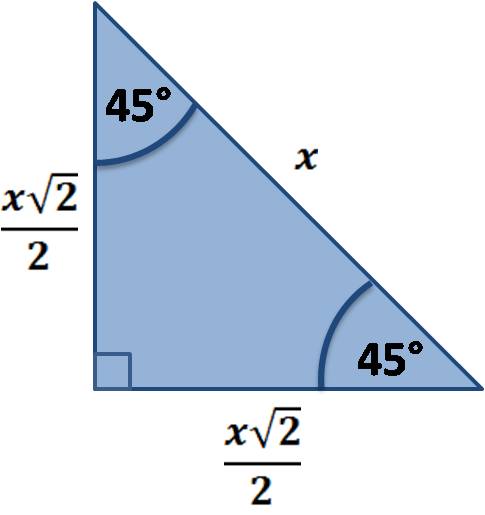 Special right triangle: 45-45-90