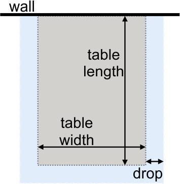 Booth table and tablecloth