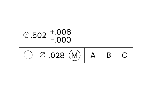 Feature control frame example.